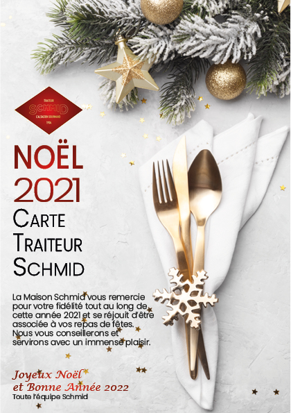 Carte traiteur Schmid - Noël 2021